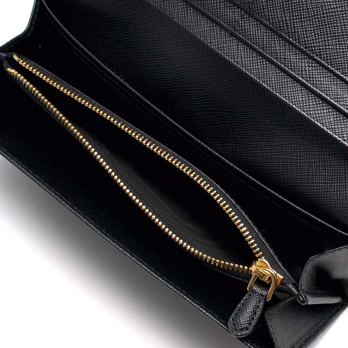 プラダ PRADA 長財布 サフィアーノ/SAFFIANO フィオッコ/FIOCCO ブラック 1MH132 ZTM F0002 レディース