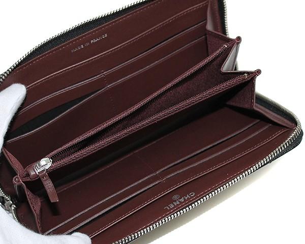 シャネル CHANEL 財布 長財布 ラウンドファスナー長財布 キャビアスキン マトラッセ ブラック シルバー金具 A50097 レディース