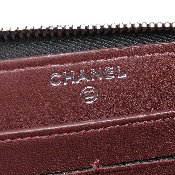シャネル CHANEL 財布 長財布 ラウンドファスナー長財布 ラムスキン マトラッセ ブラック シルバー金具 A50097 レディース