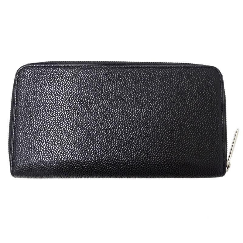 シャネル CCロゴ ラウンドファスナー ロングウォレット シルバー金具 ココマーク A50071