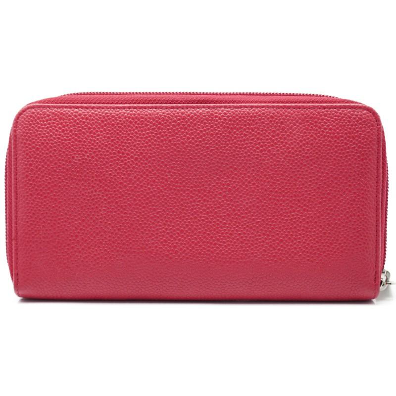 CHANEL シャネル A50071 ラウンドファスナー長財布 キャビアスキン レッド