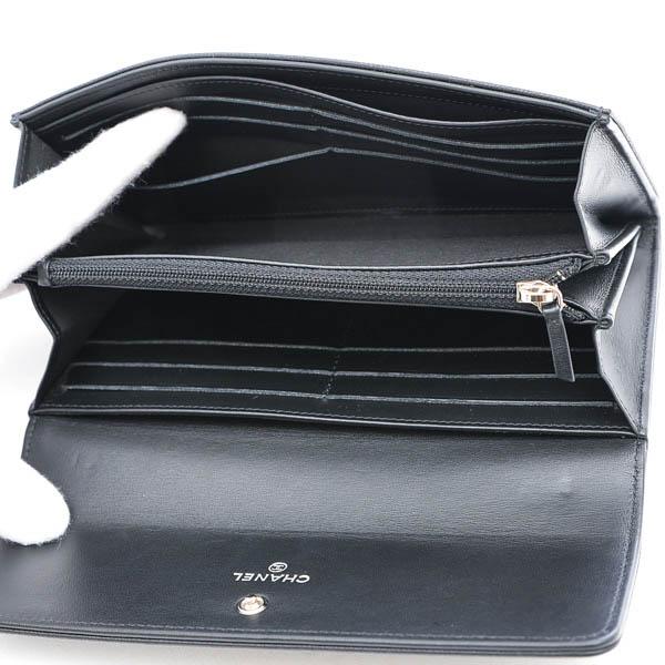 シャネル CHANEL ココマーク 二つ折り ウォレット 長財布 キャビアスキン レディース A50070