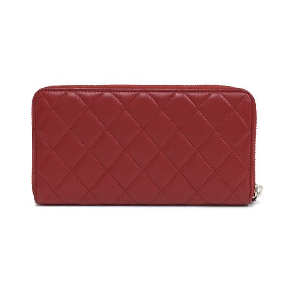 シャネル マトラッセ ジッピーウォレット A50097 レザー 本革 レッド 赤 ラウンドファスナー ラウンドジップ 長財布 CHANEL