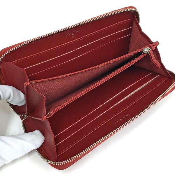 シャネル マトラッセ ジッピーウォレット A50097 レザー 本革 レッド 赤 ラウンドファスナー ラウンドジップ 長財布 CHANEL
