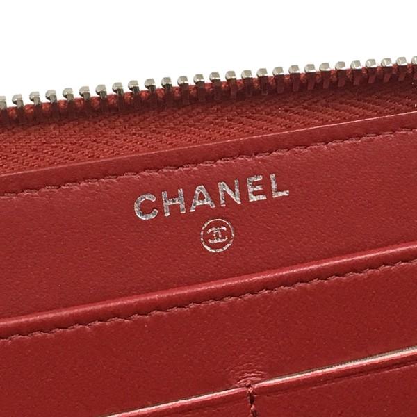 シャネル マトラッセ ジッピーウォレット A50097 レザー 本革 レッド 赤 ラウンドファスナー ラウンドジップ 長財布 CHANEL