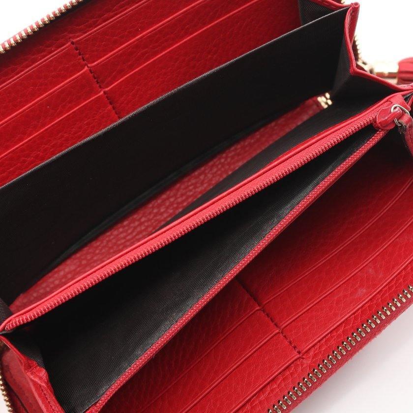 グッチ GUCCI ソーホー インターロッキングG ラウンドファスナー長財布 レザー 赤 タッセル 308004 A7M0G 6523