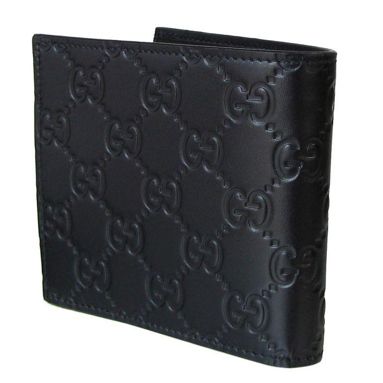 グッチ  メンズ 365467 CWC1R 1000 二つ折り財布 GG柄 レザー ブラック 黒 GUCCI AVEL