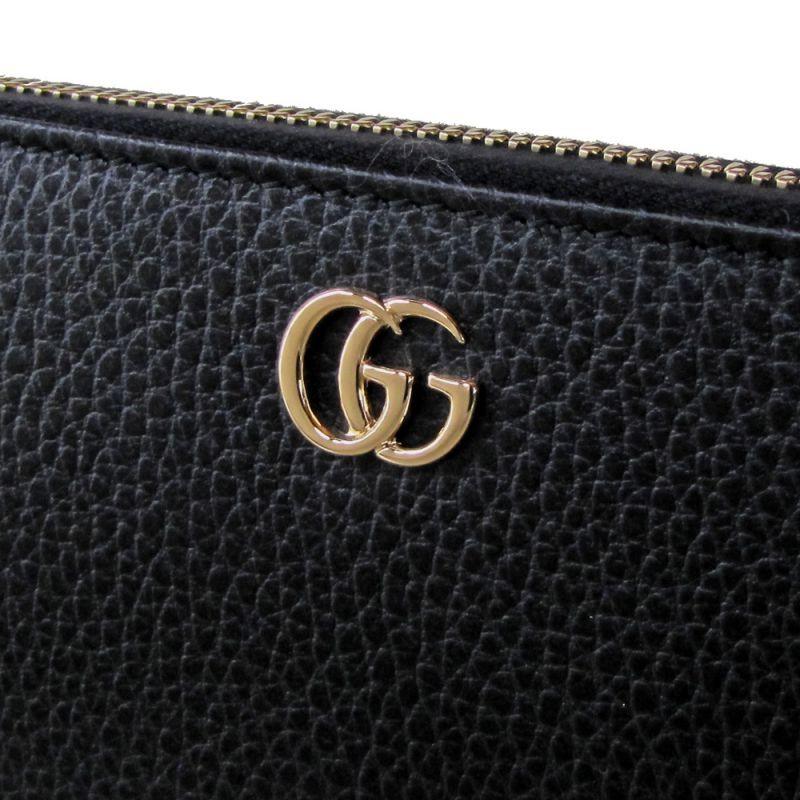 グッチ GUCCI レディース 長財布 ラウンドファスナー プチ マーモント ダラーカーフ ブラック 456117 CAO0G 1000