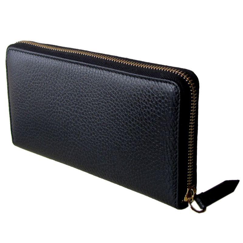 グッチ GUCCI レディース 長財布 ラウンドファスナー プチ マーモント ダラーカーフ ブラック 456117 CAO0G 1000