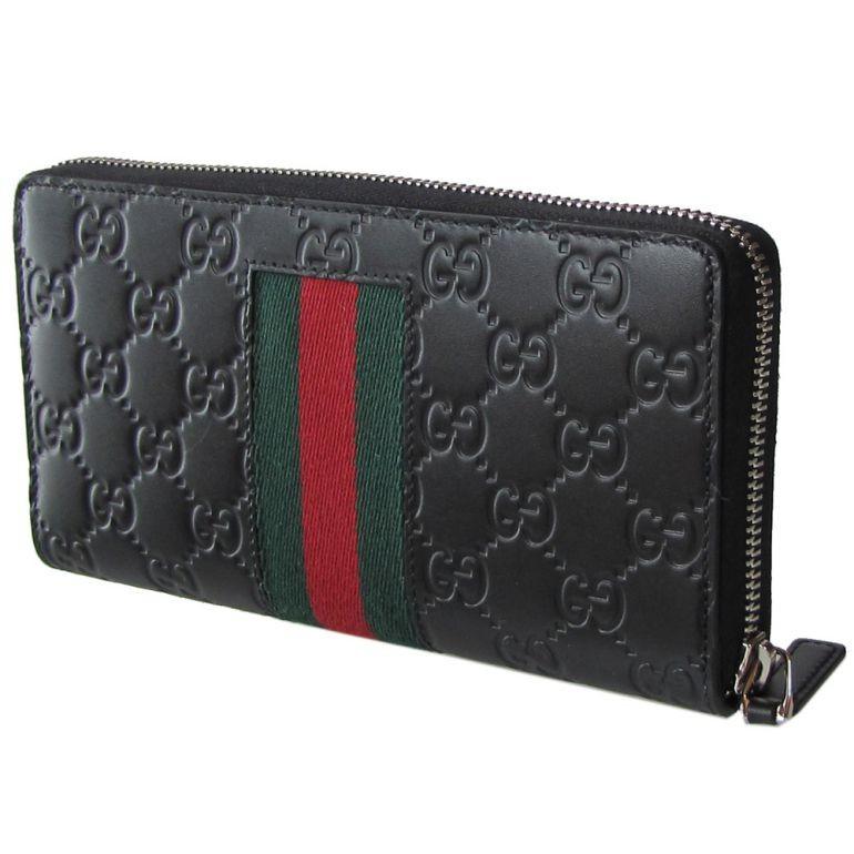 グッチ GUCCI 長財布 ラウンドファスナー NEW WEB GGシグネチャーレザー グッチシマ ブラック 408831 CWCLN 1060