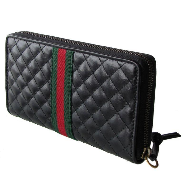 グッチ GUCCI 長財布 ラウンドファスナー キルティングレザー ダブルG ブラック 536450 0YKBT 1060