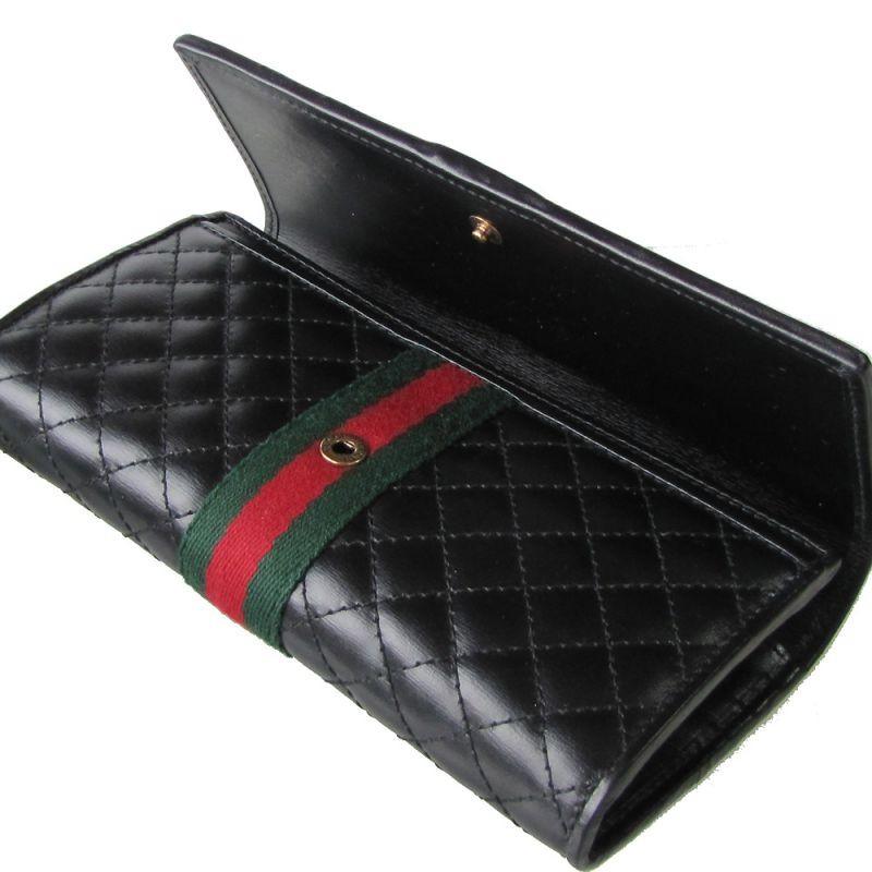 グッチ GUCCI 長財布 キルティングレザー ダブルG GRGウェブ ブラック 536451 0YKBT 1060