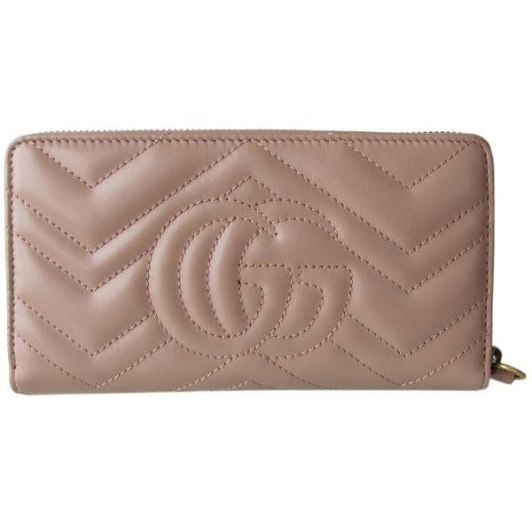 グッチ GUCCI 長財布 ラウンドファスナー GGマーモント ベージュ ダブルG シェブロン キルティング レザー 443123 DTD1T 5729