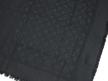 ルイヴィトン　LOUIS　VUITTON　ショール　ストール　ショール・モノグラム　M71329　シルク　ウール　ブラック