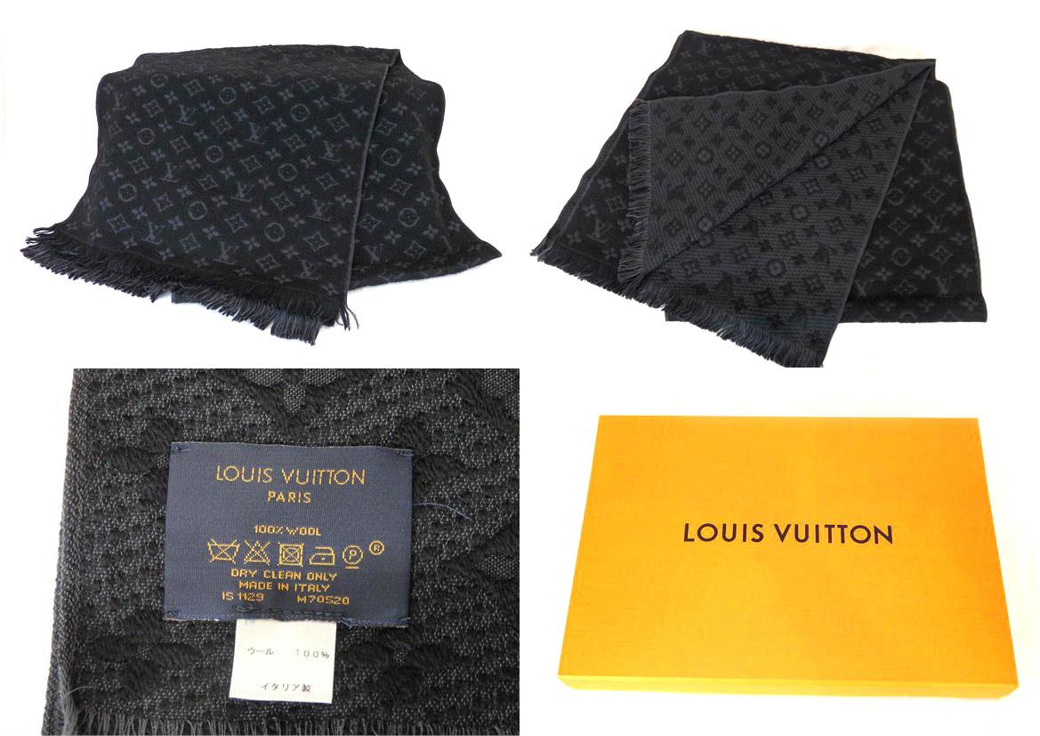 LOUIS VUITTON  ルイ ヴィトン エシャルプ･モノグラム クラシック M70520  ウール 100% ノワール  メンズ