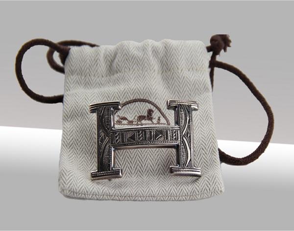 エルメスベルト HERMES エルメス レザーベルト メンズ　レザーシルバーパターンバックル he-be-6813