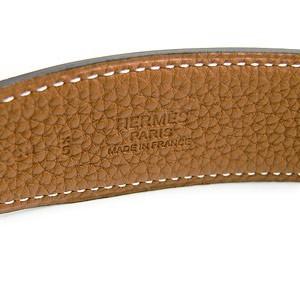 エルメスベルト HERMES エルメス レザーベルト メンズ　レザー シルバーバックル R刻印 ブラック×ブラウン he-be-6801
