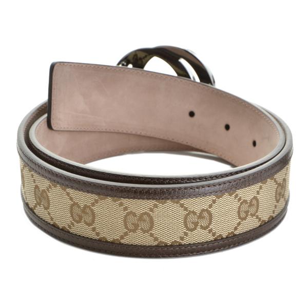 グッチベルト GUCCI インターロッキング G バックル キャンバス レザー ベージュ 114984 F40IR 9643