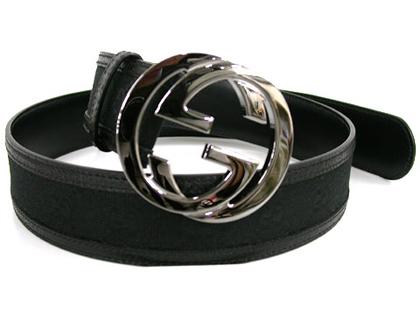 GUCCI グッチ アパレル　メンズベルト　GG　バックル　キャンバス　ブラック　114876 F40IR 1000