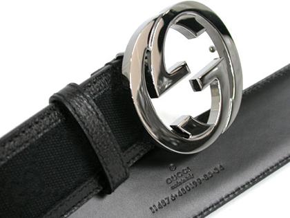 GUCCI グッチ アパレル　メンズベルト　GG　バックル　キャンバス　ブラック　114876 F40IR 1000