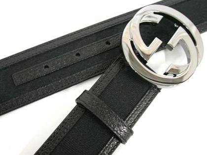 GUCCI グッチ アパレル　メンズベルト　GG　バックル　キャンバス　ブラック　114876 F40IR 1000