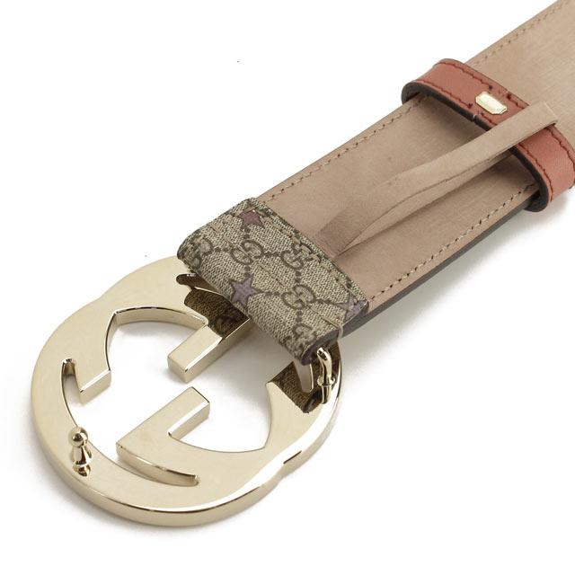 GUCCI グッチ  114876-KH43G-8878 ユニセックスベルト マイクロGGプラススターズ ベージュ 