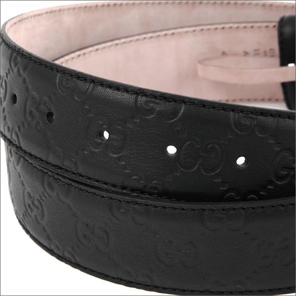 グッチ  ベルト GUCCI グッチシマ 型押しレザー メンズ ブラック 114984-AA61N-1001