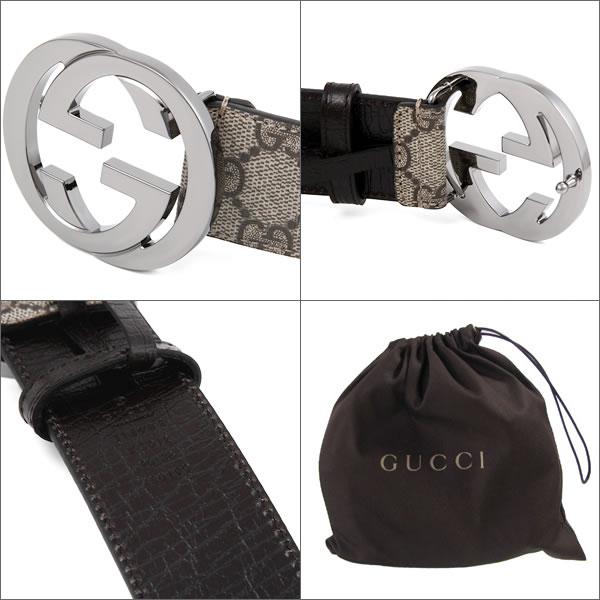 グッチベルト GUCCI Gバックル メンズベルト ベージュ×ダークブラウン 114984-KGD1R-9643