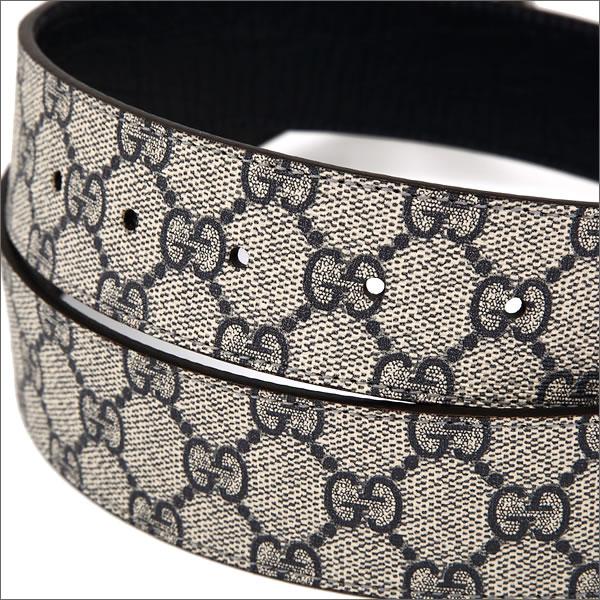 グッチベルト GUCCI Gバックル メンズベルト ベージュ×ネイビー 114984-KGD1R-4075