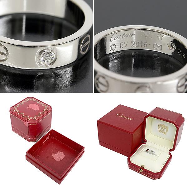 カルティエ Cartier 1P ダイヤ ミニラブ リング K18WG B608985