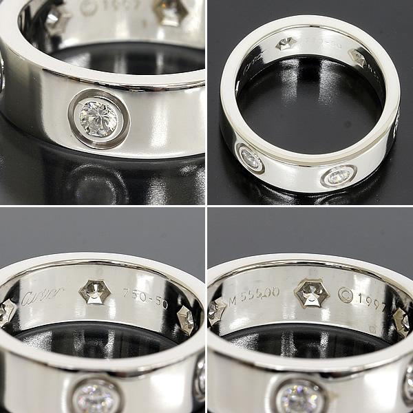カルティエ Cartier フルダイヤ ラブリング  K18WG B608986