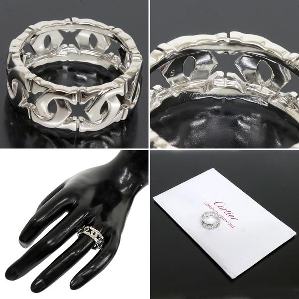 カルティエリング Cartier アントルラセ リング K18WG ギャラ B608989
