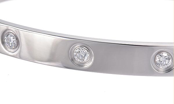 カルティエブレスレット K18WG ダイヤ10P 0.96ct /フルダイヤ ラブブレス バングル B60109 