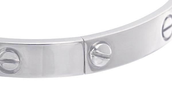 カルティエ ラブブレスレット メンズ レディース K18WG ホワイトゴールド バングル ジュエリー アクセサリー CARTIER B6005600