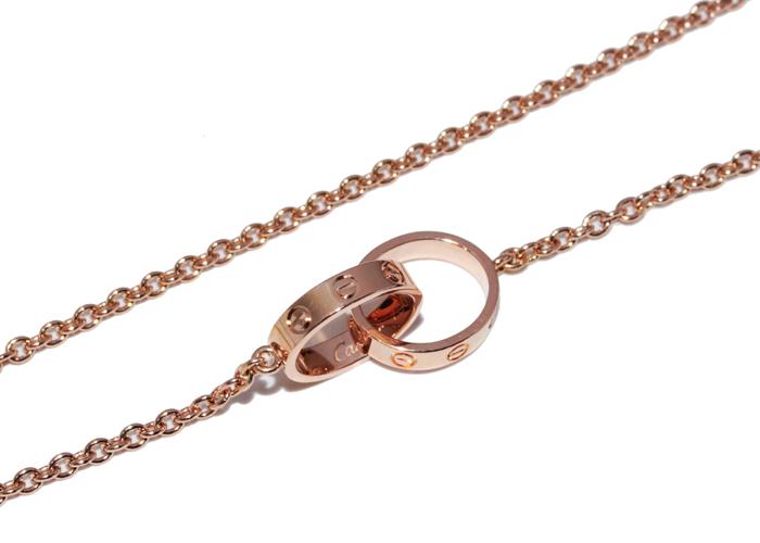 カルティエ Cartier ジュエリー レディース LOVE ベビーラブネックレス K18YG 750 ピンクゴールド B7212400