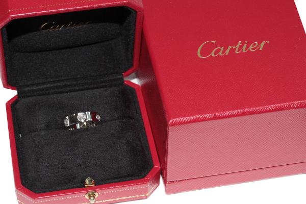 カルティエ指輪 リング K18WG ダイヤ6P 0.45ct ラブリング フルダイヤ B40260
