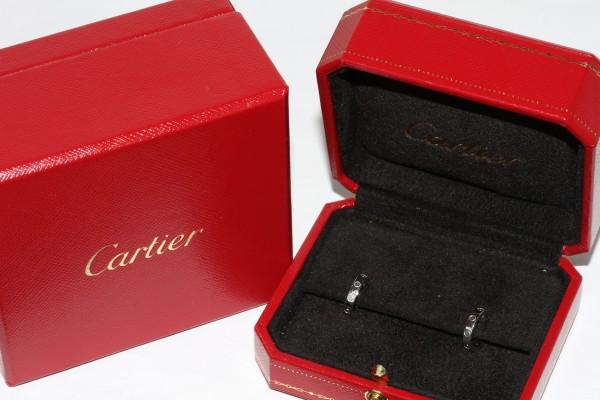 カルティエピアス Cartier  ミニラブピアス Ｋ１８ＷＧ ミニラブイヤリングB8028900