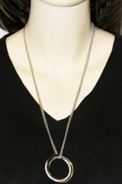 カルティエネックレス Ｐｔ９５０/Ｋ１８ＷＧ/ブラックセラミック ダイヤ トリニティ ブラック＆ホワイトペンダント パヴェダイヤB4852369