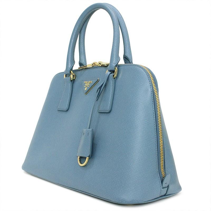 プラダ PRADA ハンドバッグ BL0837 ブルー サフィアーノラックス