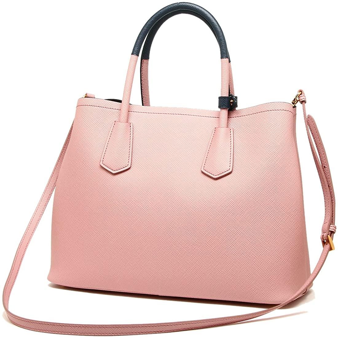 プラダトートバッグ レディース PRADA 1BG775 2A4A F0776 ピンク ネイビー