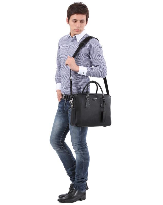 プラダ  PRADA SAFFIANO TRAVEL 2WAY ブリーフケース ビジネスバッグNERO ブラック VA0891 9Z2 002