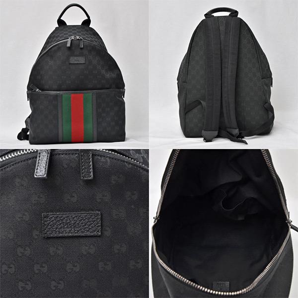 グッチ GUCCI GGキャンバス バックパック リュック キャンバス レザー ブラック 190278 FWHAR 1060