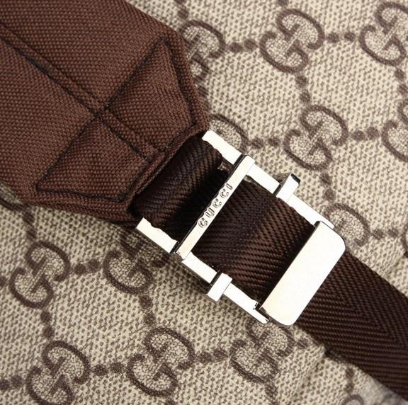 GUCCI(グッチ) リュックサック GG柄 ダブルG ベージュ×ダークブラウン PVC(塩化ビニール)×レザー 223705 KGDAX 8588