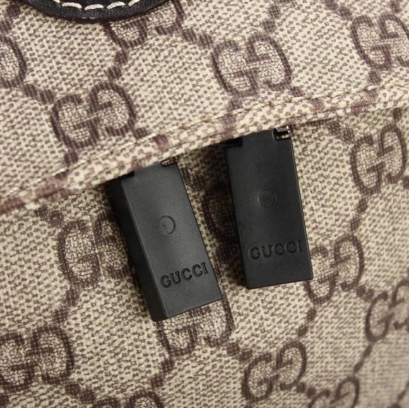 GUCCI(グッチ) リュックサック GG柄 ダブルG ベージュ×ダークブラウン PVC(塩化ビニール)×レザー 223705 KGDAX 8588