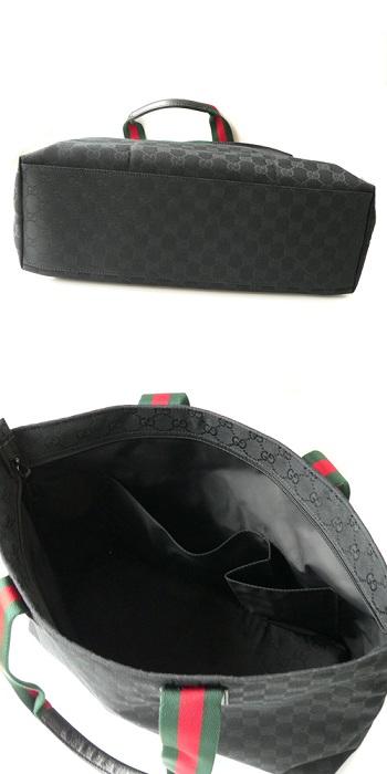 グッチバッグ GUCCI GG柄 マザーズバッグ/トートバッグ GGキャンバス ブラック 155524 F4FOR 1060