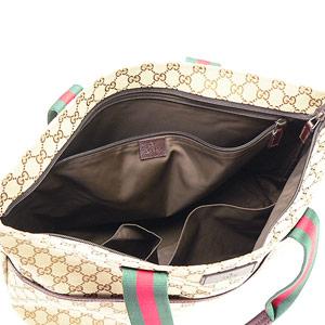 グッチ GUCCI トートバッグ マザーズバッグ ベビーマット付き GG柄キャンバス ベージュ×ダークブラウン 155524 F4FOR 9791