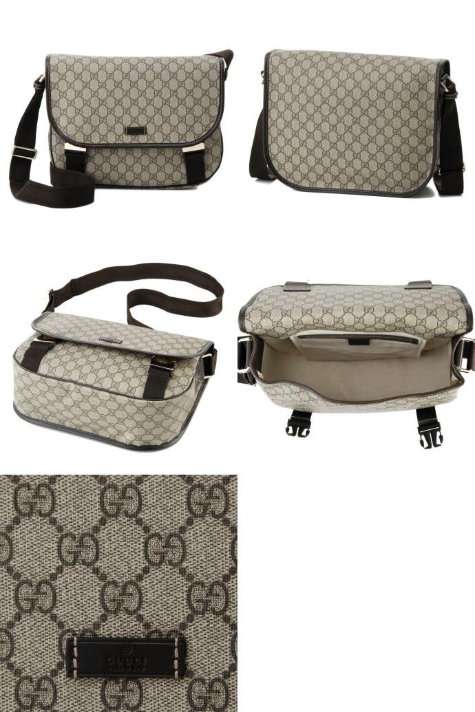 グッチ GUCCI GGプラス メッセンジャーバッグ PVC×レザー ブラウン 茶  201732 KGDIG 8588
