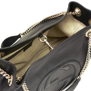 グッチ  （GUCCI） チェーントートバッグ ソーホー レザー ブラック ゴールド金具 レディース 308982 A7M0G 1000