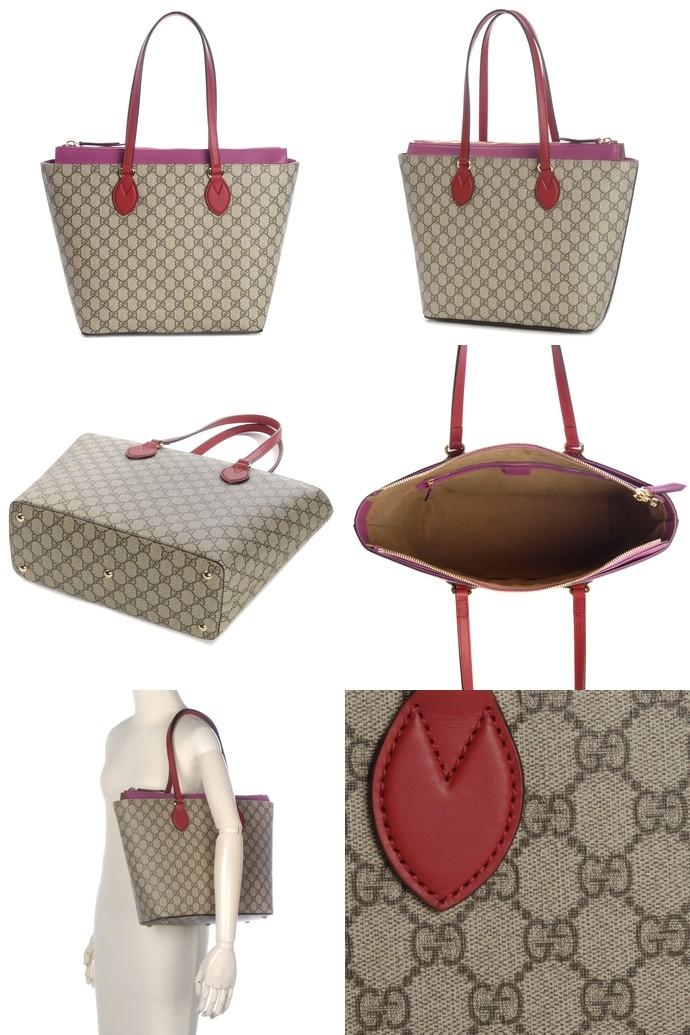 グッチ  GUCCI GGスプリームキャンバス バッグ トートバッグ 415721 KLQIG 9784 ピンク+レッド