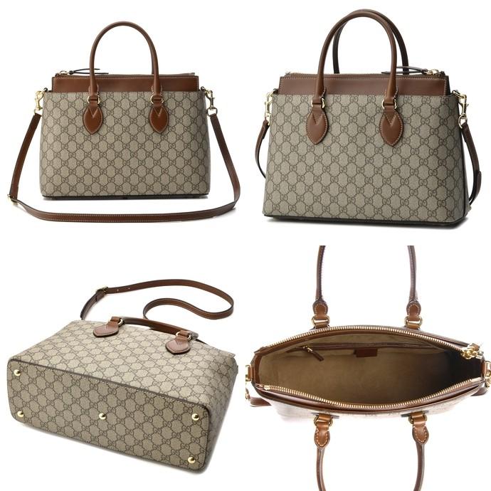 グッチ GUCCI 2WAY トートバッグ ショルダーバッグ レディース GGキャンバス ベージュ A4サイズ 収納可能 409534 KLQHG 1563